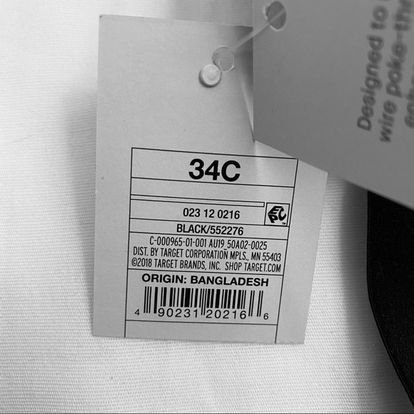 Auden Icon T-shirt Bra 34C Black Lightly Padded - Picture 6 of 6